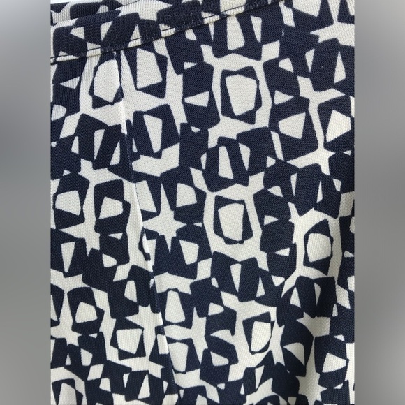 Sigrid Olsen Vintage Wrap Skirt Navy / Cream Geometric Print size M - Picture 3 of 12